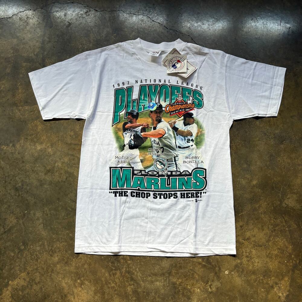 Crazy Vintage Marlins Playoffs Big Graphic MLB T-shirt